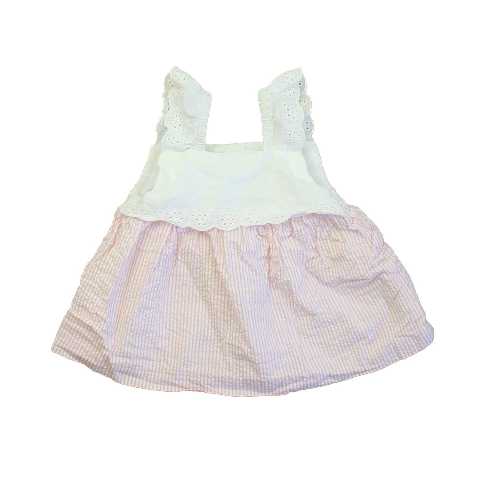 Janie and Jack Girls White | Pink Blouse Size: 6-12 Months White | Pink