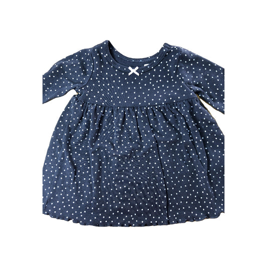 Carters Girls White | polka dot | Black Dress Size: 0-3 months White | polka dot | Black