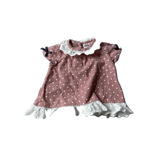 Little Lady Baby Girls White | polka dot | pink Dress Size: 3 months White | polka dot | pink