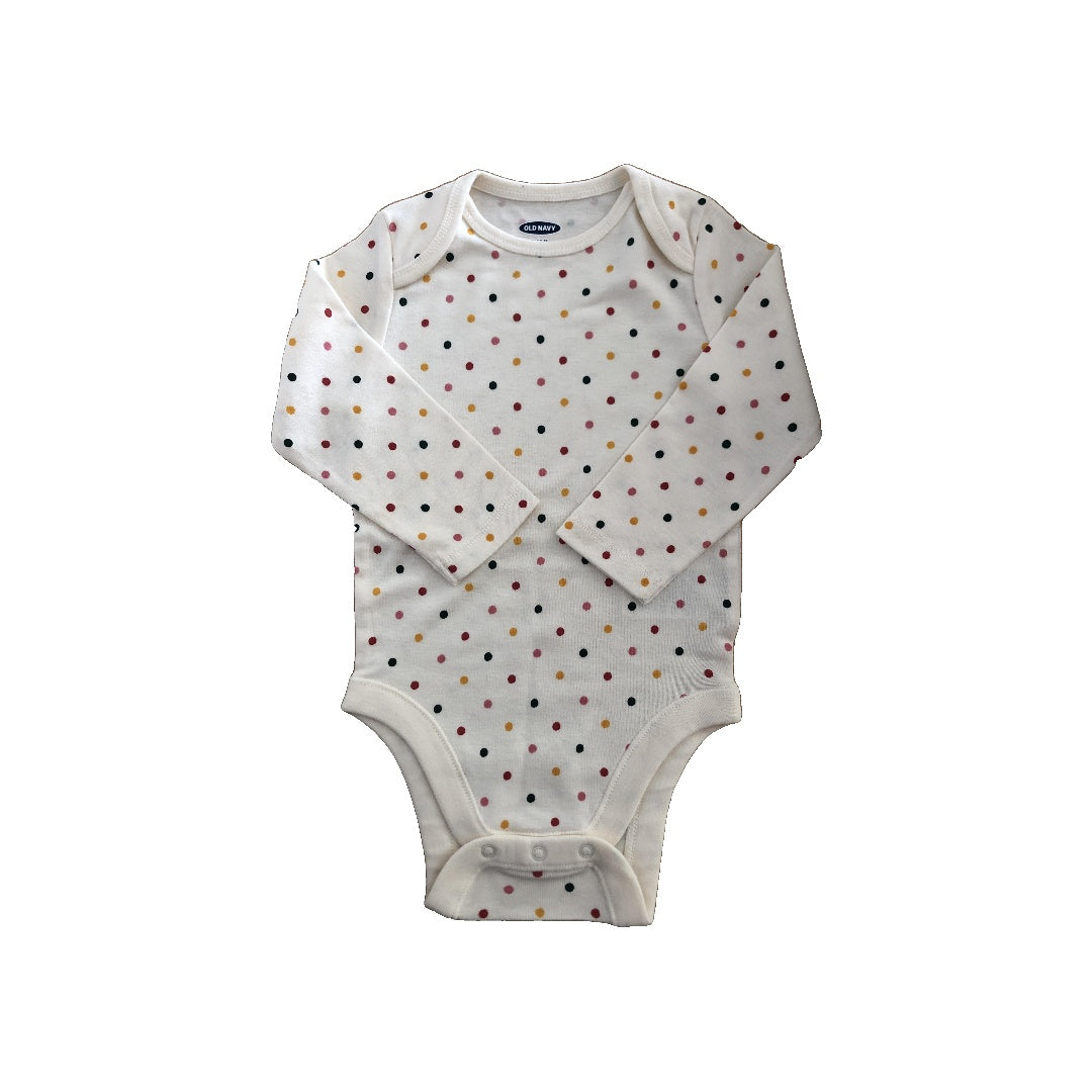 Old Navy Girls White | polka dot Onesie Size: 6-12 months White | polka dot