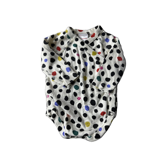 Hanna Andersson Unisex White | polka dot Onesie Size: 0-3 months White | polka dot