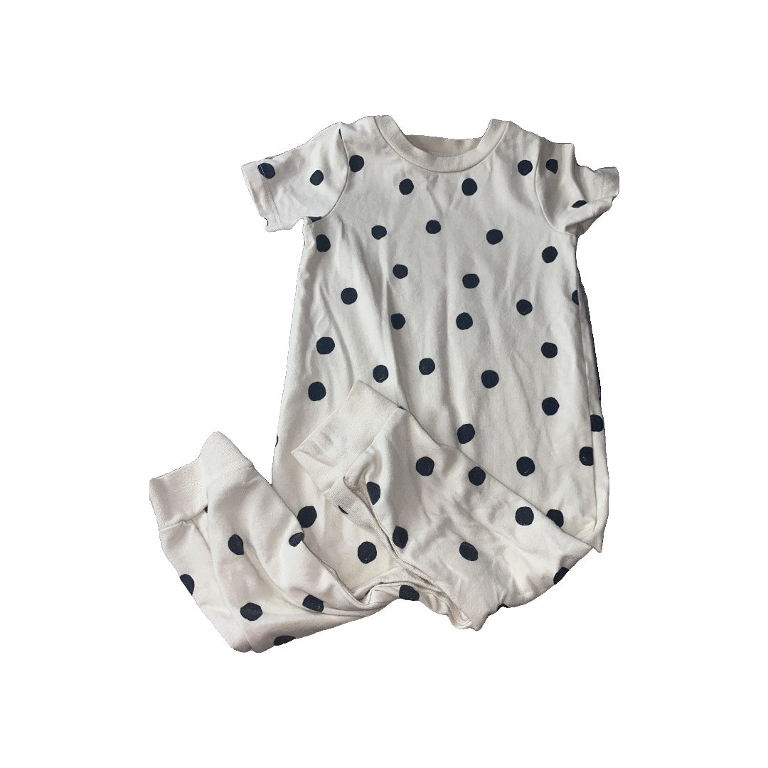 Cat & Jack Unisex White | polka dot Romper Size: 12 months White | polka dot