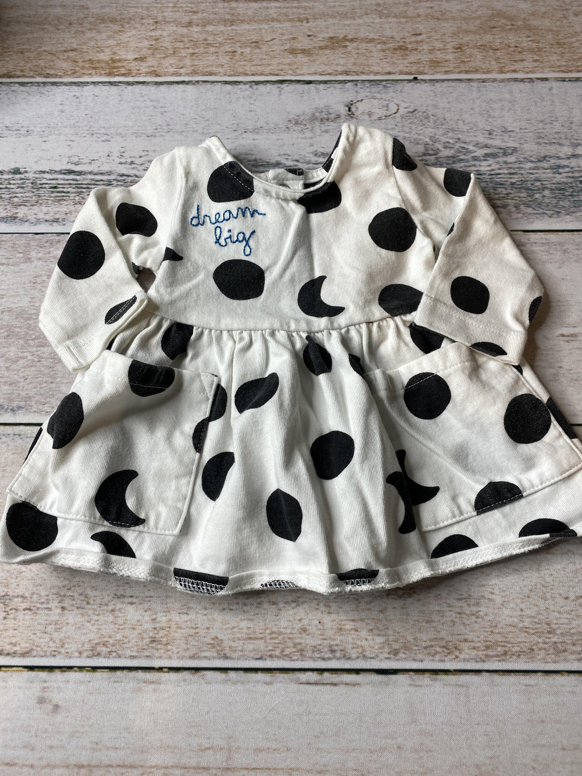 Oliver & Rain Girls White | polka dot Dress Size: Newborn White | polka dot