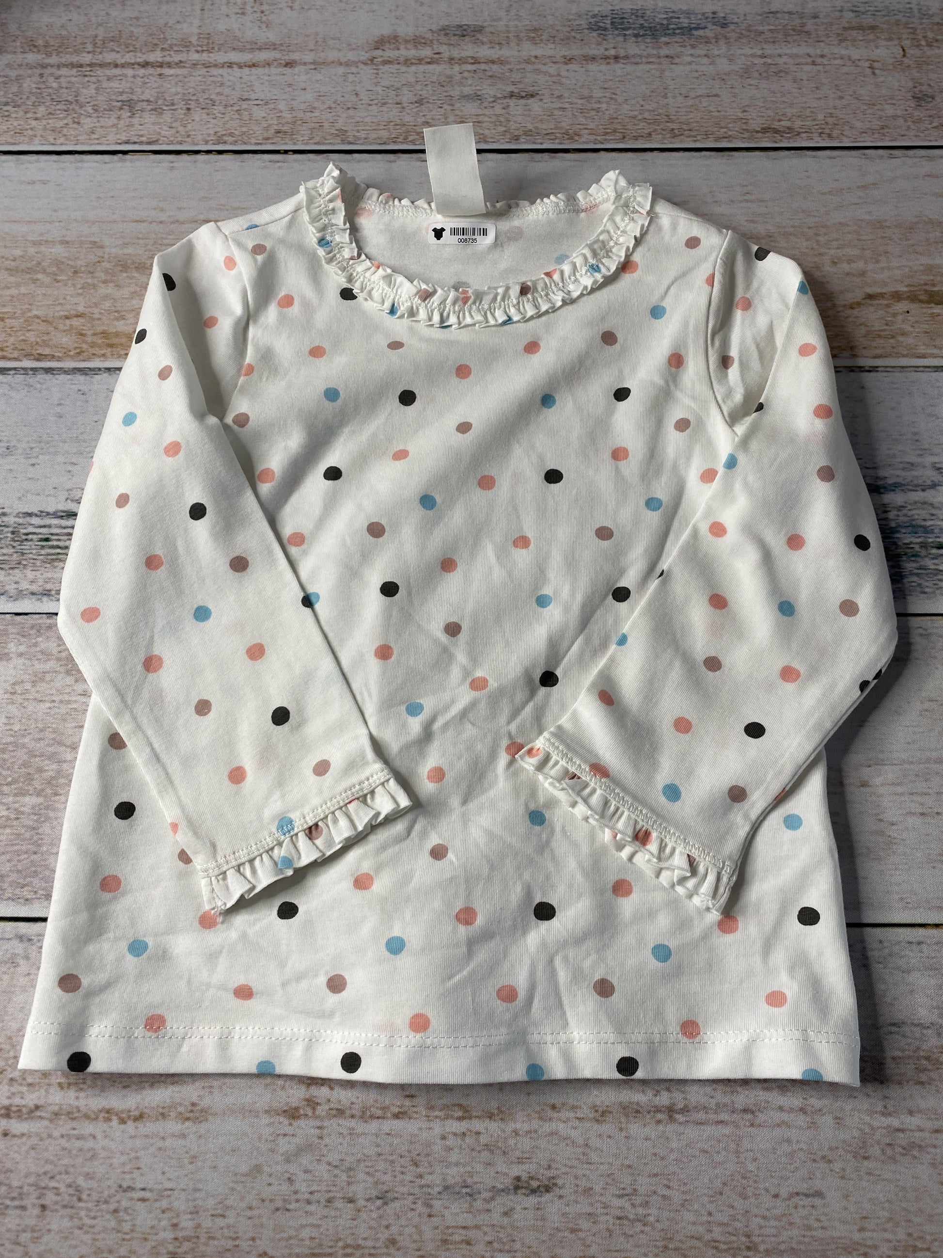 H&M Girls White | polka dot Shirt Size: 2 years White | polka dot