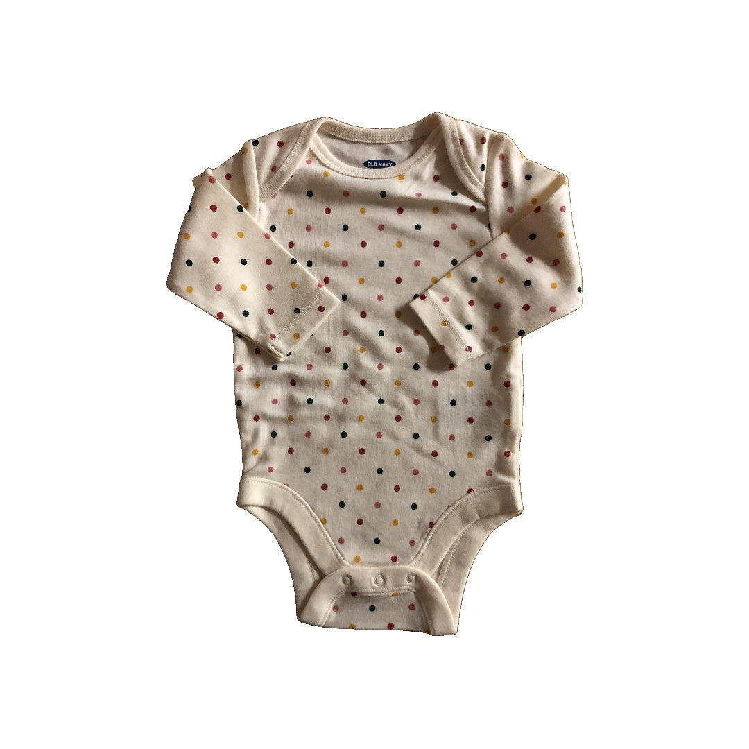 Old Navy Girls White | polka dot Onesie Size: 3-6 months White | polka dot