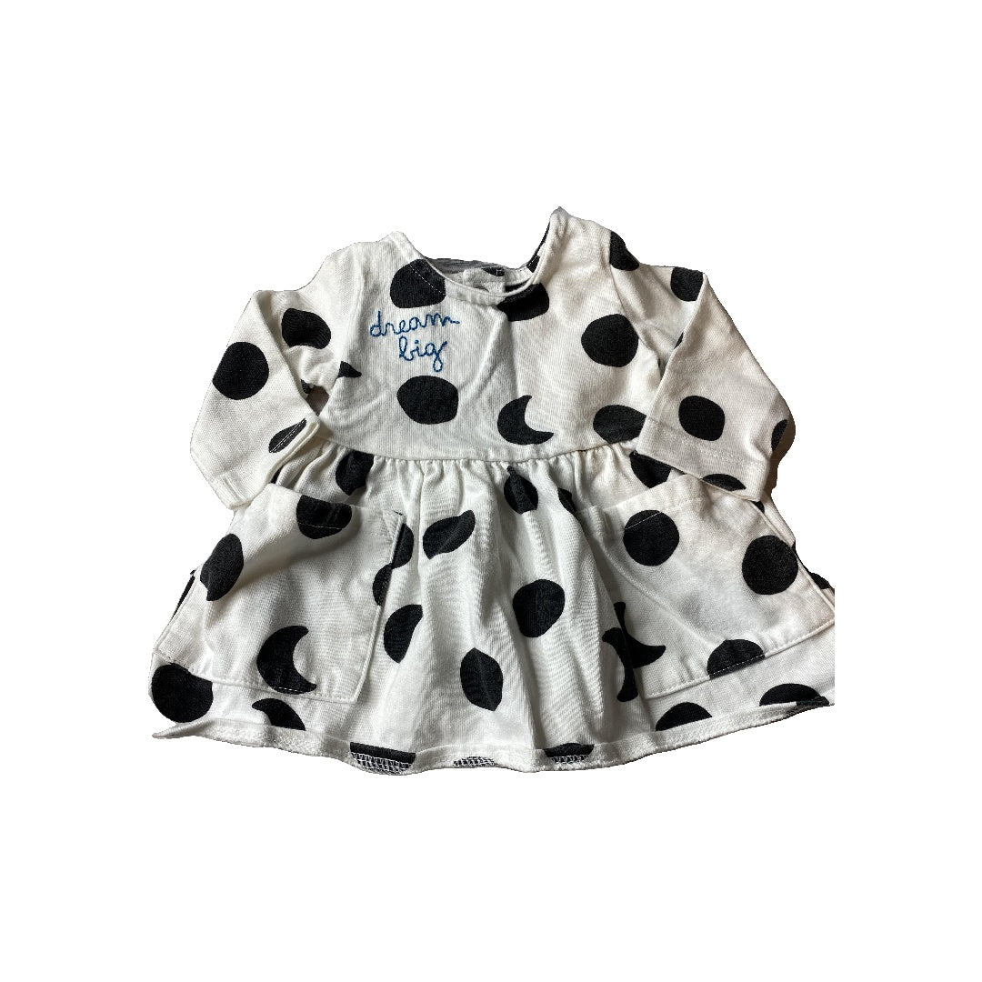 Oliver & Rain Girls White | polka dot Dress Size: Newborn White | polka dot