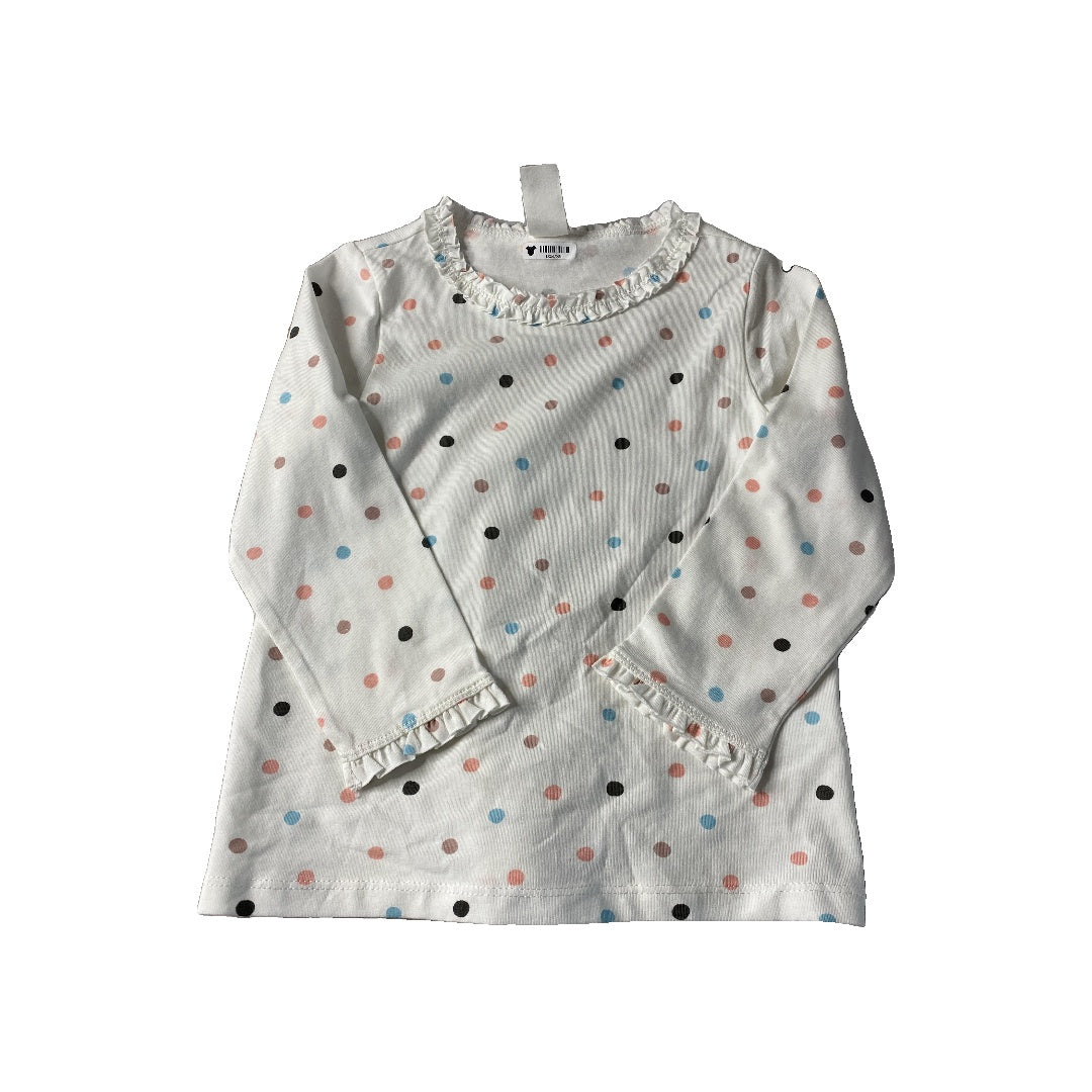 H&M Girls White | polka dot Shirt Size: 2 years White | polka dot