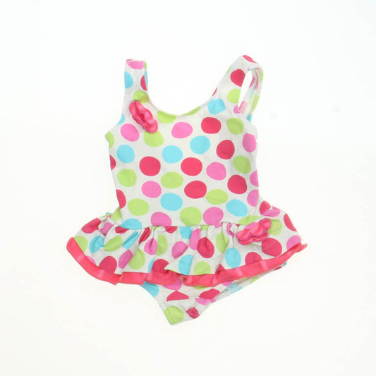 Florence Eiseman Girls White Polka Dot 1-piece Swimsuit Size: *3-6 Months White Polka Dot