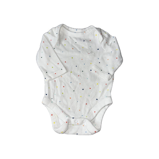 Gap Unisex White | polka dot Onesie Size: Newborn White | polka dot
