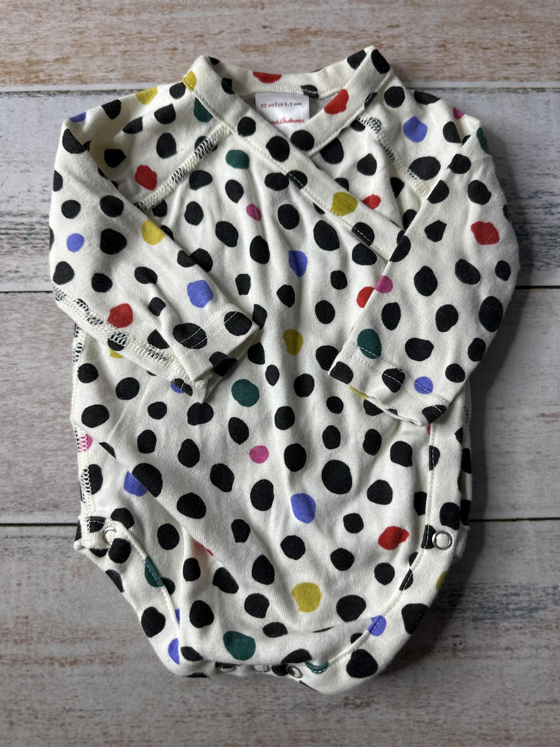 Hanna Andersson Unisex White | polka dot Onesie Size: 0-3 months White | polka dot