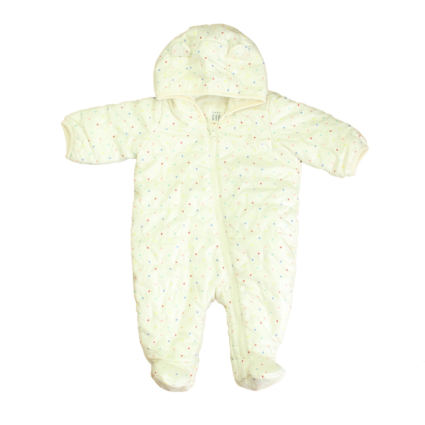 Gap Girls White Polka Dots Snowsuit Size: 0-3 Months White Polka Dots