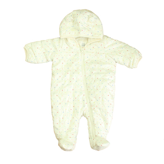 Gap Girls White Polka Dots Snowsuit Size: 0-3 Months White Polka Dots