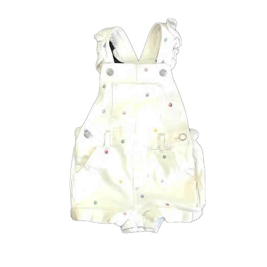 Gap Girls White Polka Dots Overall Shorts Size: 3T White Polka Dots