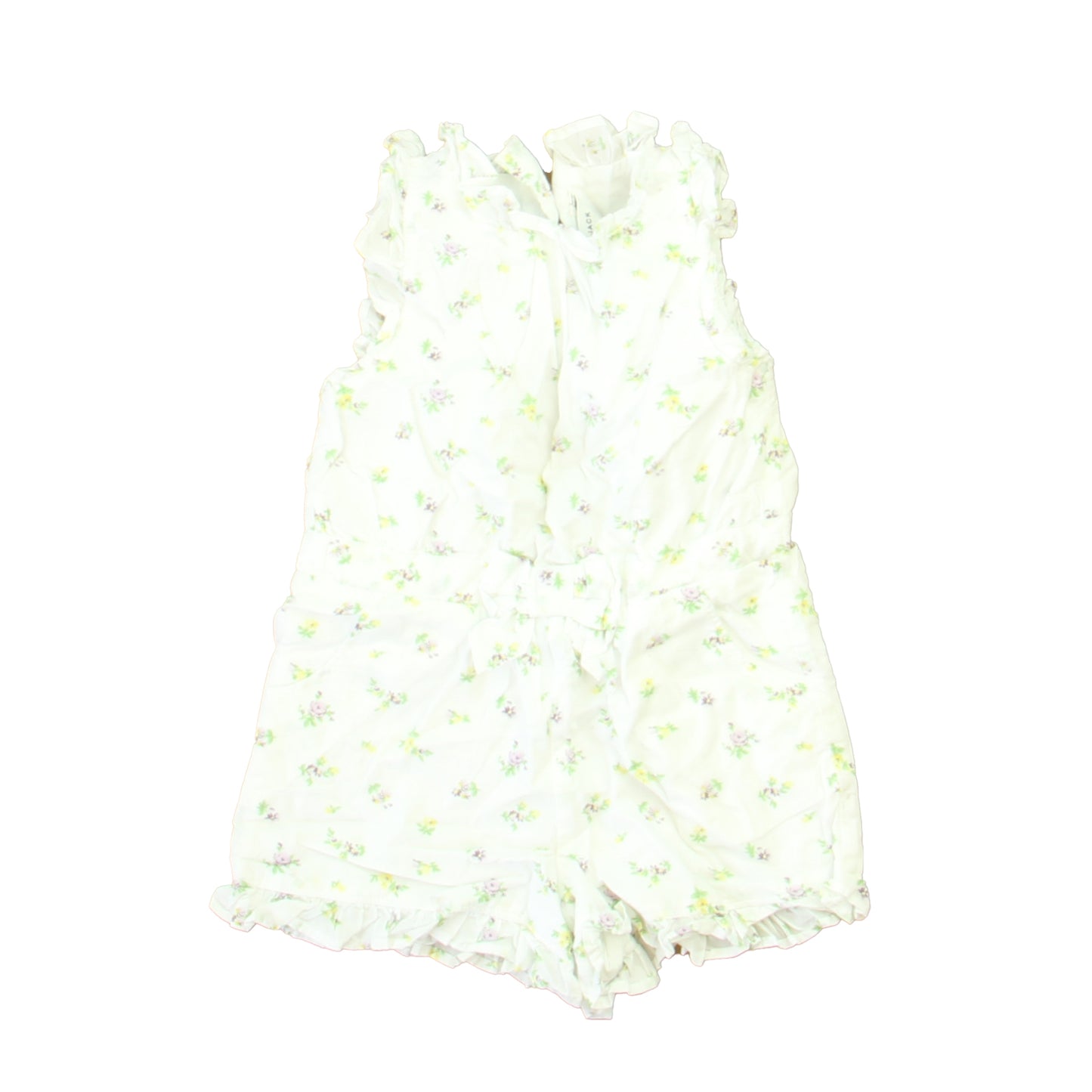Janie and Jack Girls White | Purple Floral Romper Size: 3T