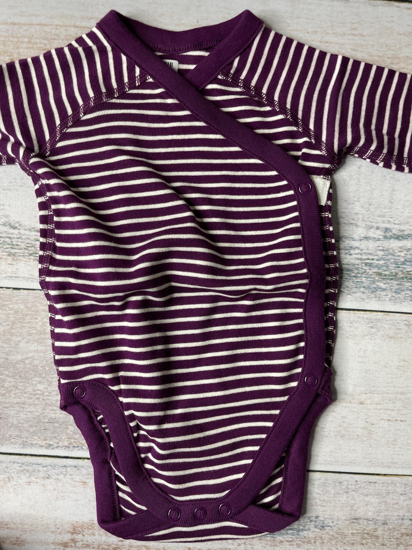 Moon and back Boys White | purple | Stripe Onesie Size: 3-6 months White | purple | Stripe