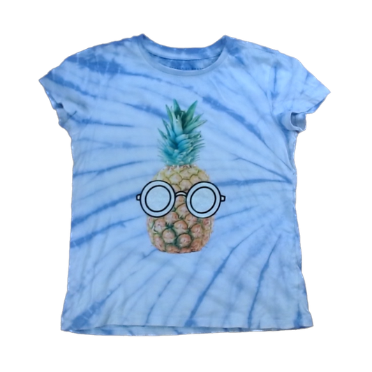 Rockets Of Awesome Girls White | Purple Tie-Dye | Pineapple Short Sleeve Shirt Size: 8 Years White | Purple Tie-Dye | Pineapple