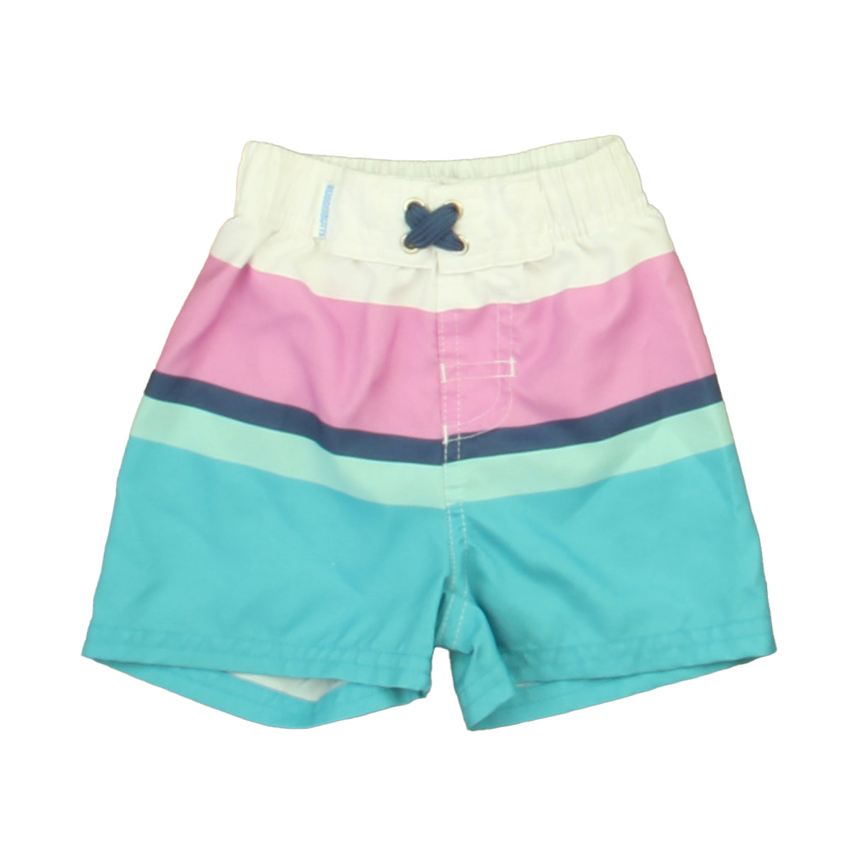 Ruffle Butts Boys White | Purple | Turquoise Trunks Size: 12-18 Months White | Purple | Turquoise