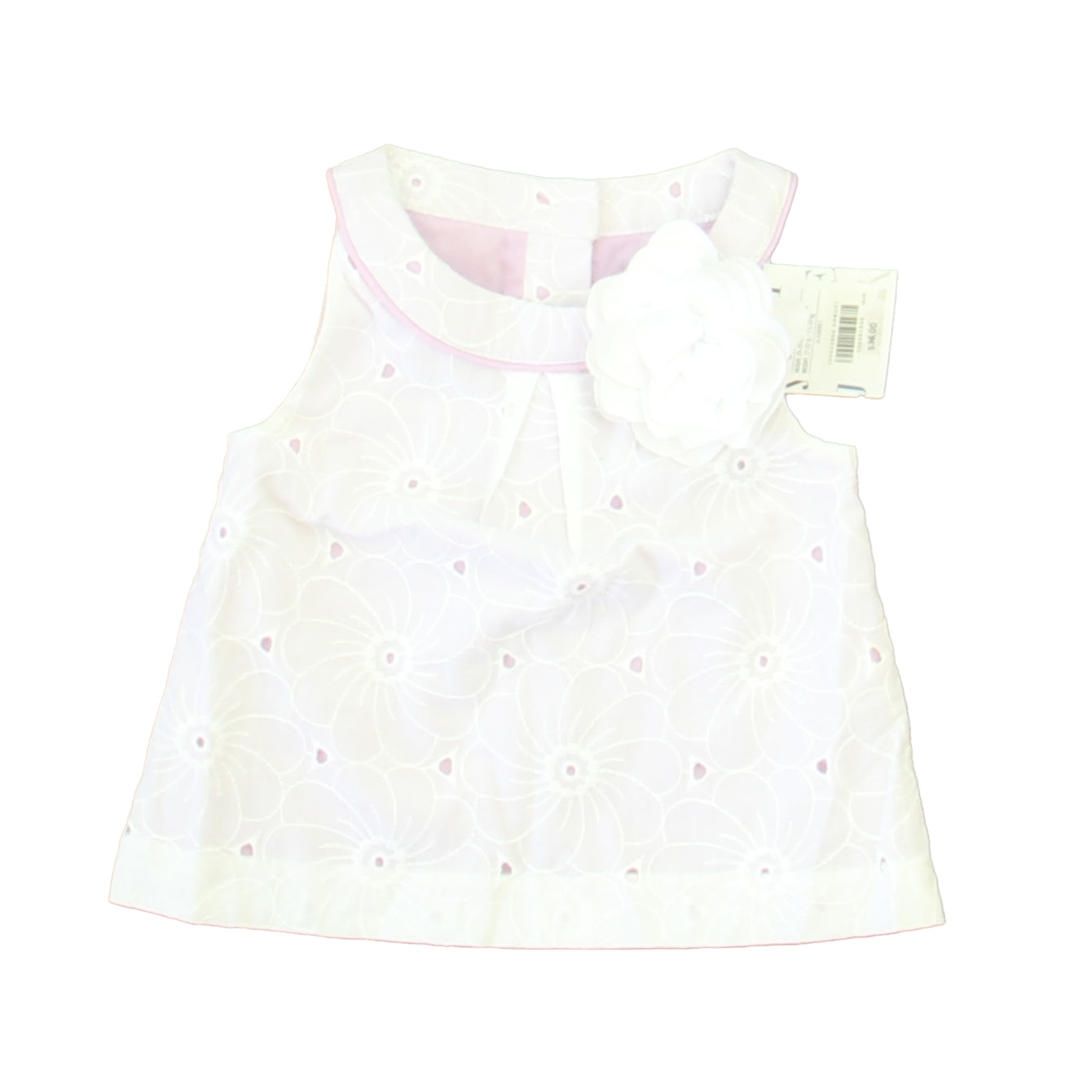 Janie and Jack Girls White | Purple Blouse Size: 6-12 Months