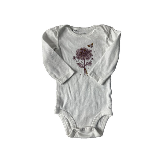 Carters Girls White | purple Onesie Size: 9 months White | purple