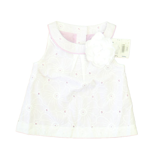 Janie and Jack Girls White | Purple Blouse Size: 6-12 Months
