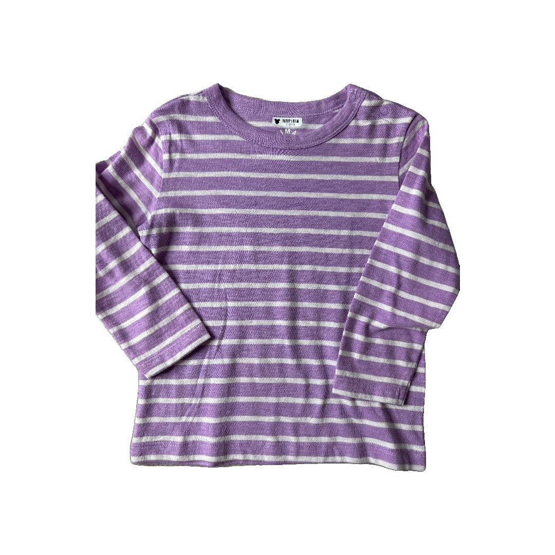 Primary Unisex White | purple Long Sleeve T-Shirt Size: 18-24 months White | purple