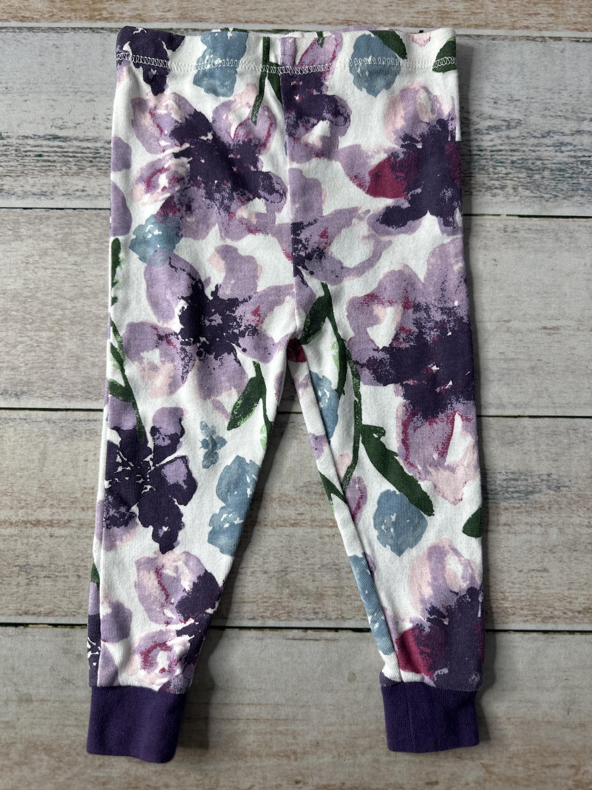 Burt's Bees Unisex White | purple Pajamas Size: 12 months White | purple