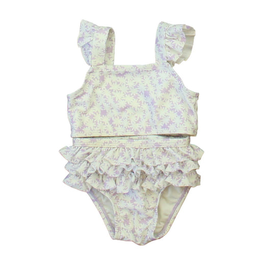 Gap Girls White | Purple 1-piece Swimsuit Size: 6-12 Months White | Purple