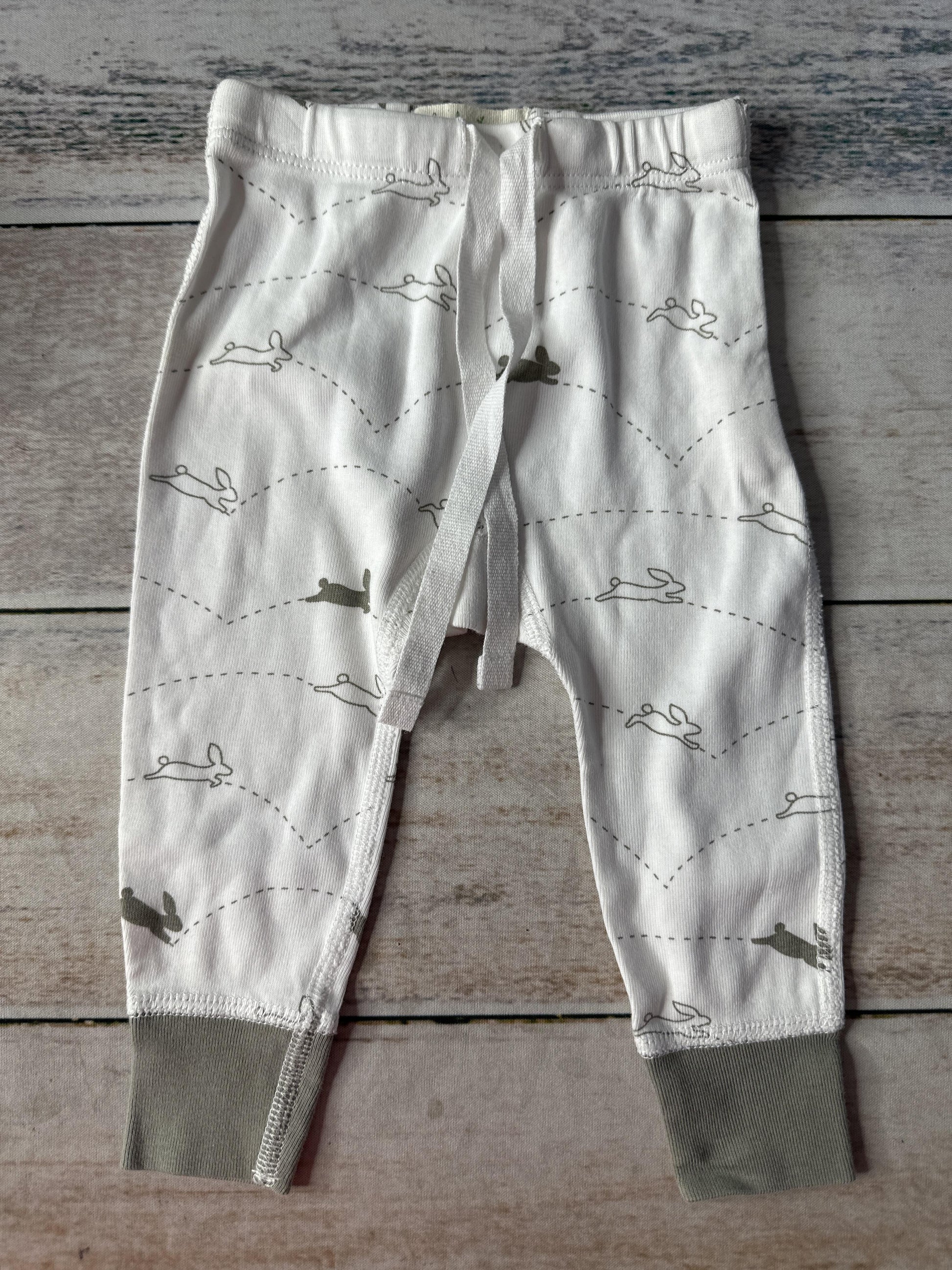 Sapling Unisex White | Rabbits Pants Size: 3-6 months White | Rabbits