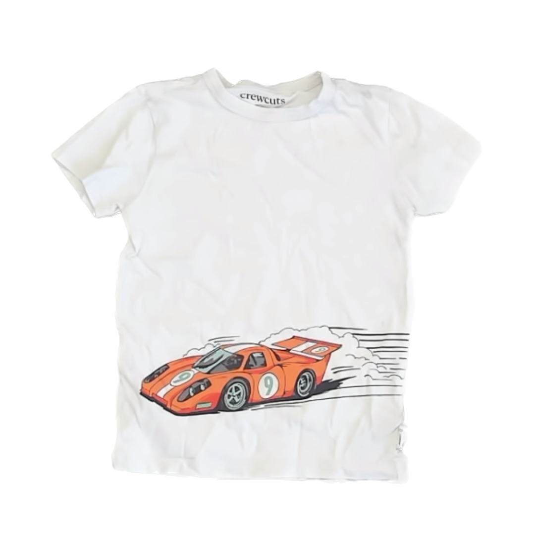 Crewcuts Boys White | Racecar T-Shirt Size: xs (4-5) White | Racecar