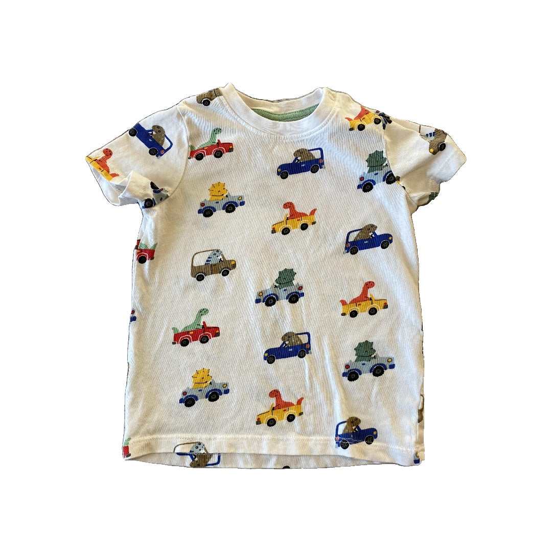 H&M Boys White | Rainbow | Dinosaur | Car T-Shirt Size: 9-12 Months White | Rainbow | Dinosaur | Car