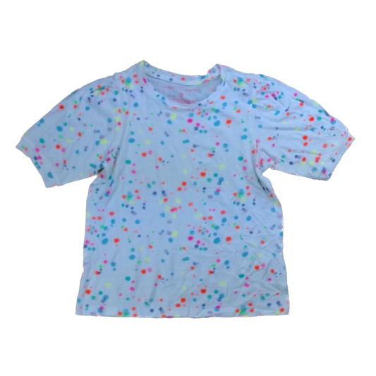 Rockets Of Awesome Girls White | Rainbow Droplets Short Sleeve Shirt Size: 10-12 Years White | Rainbow Droplets