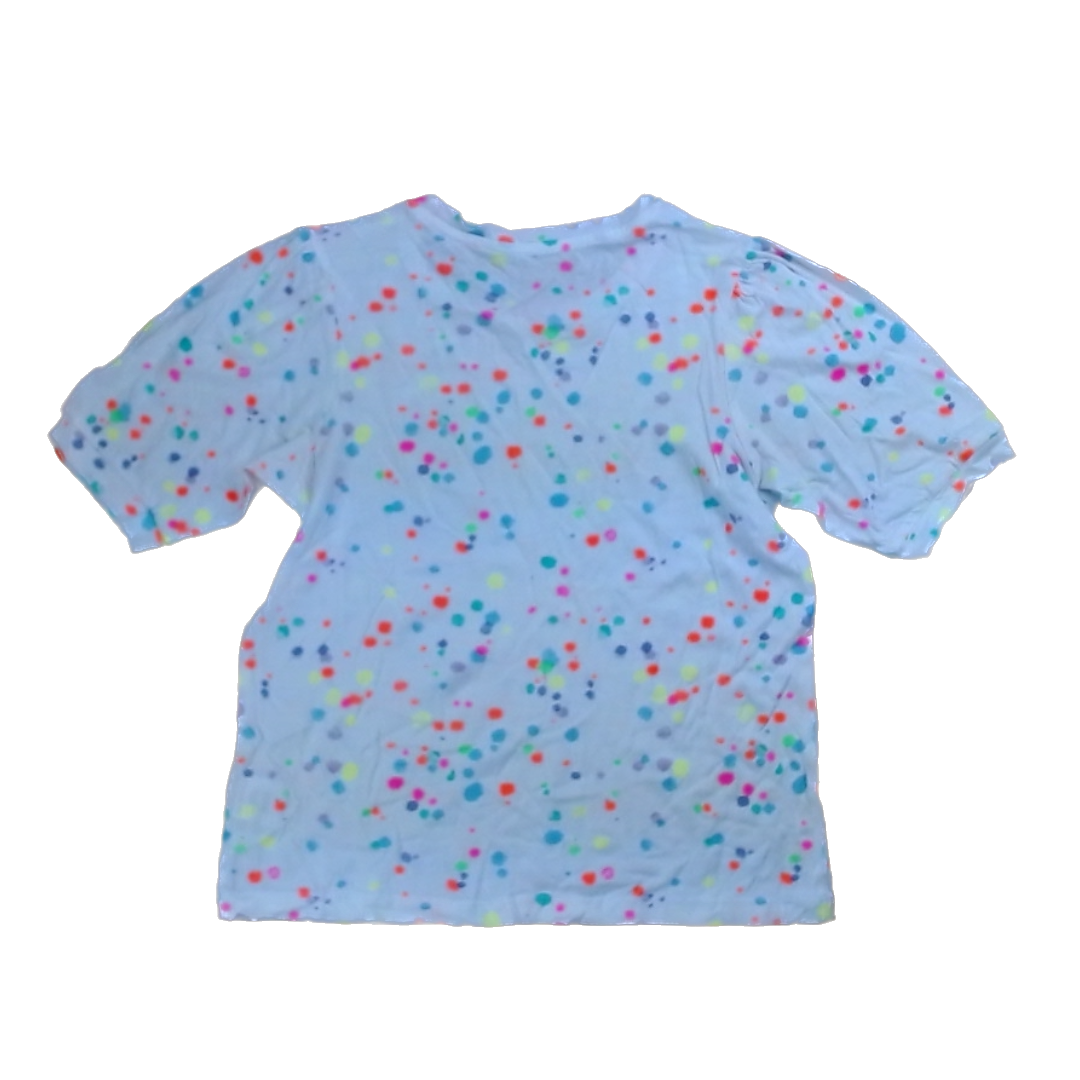 Rockets Of Awesome Girls White | Rainbow Droplets Short Sleeve Shirt Size: 10-12 Years White | Rainbow Droplets