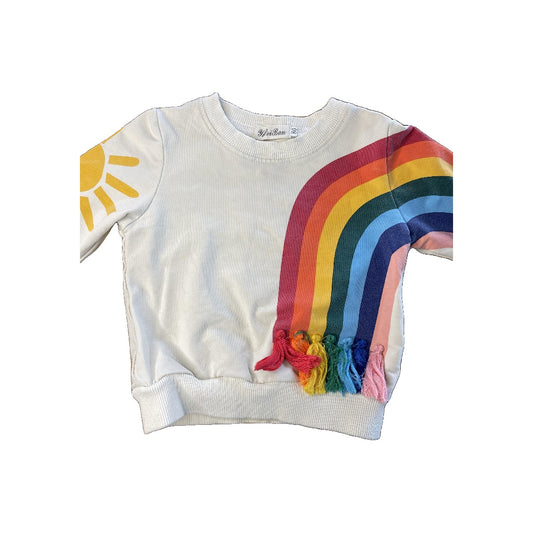 YiPeiBan Girls White | Rainbow Sweater Size: 6-9 months White | Rainbow