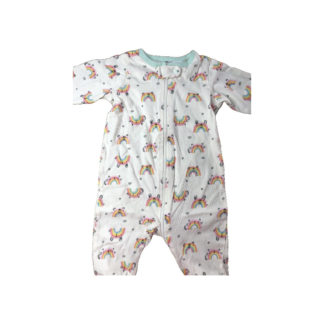 Gerber Childrenswear Girls White | Rainbow Pajamas Size: 0-3 months White | Rainbow