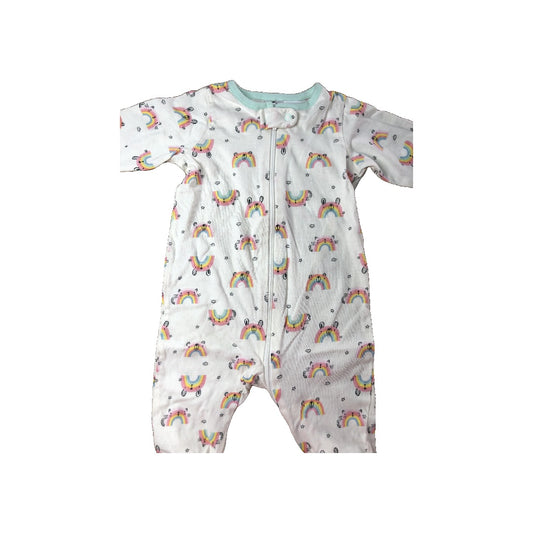 Gerber Childrenswear Girls White | Rainbow Pajamas Size: 0-3 months White | Rainbow