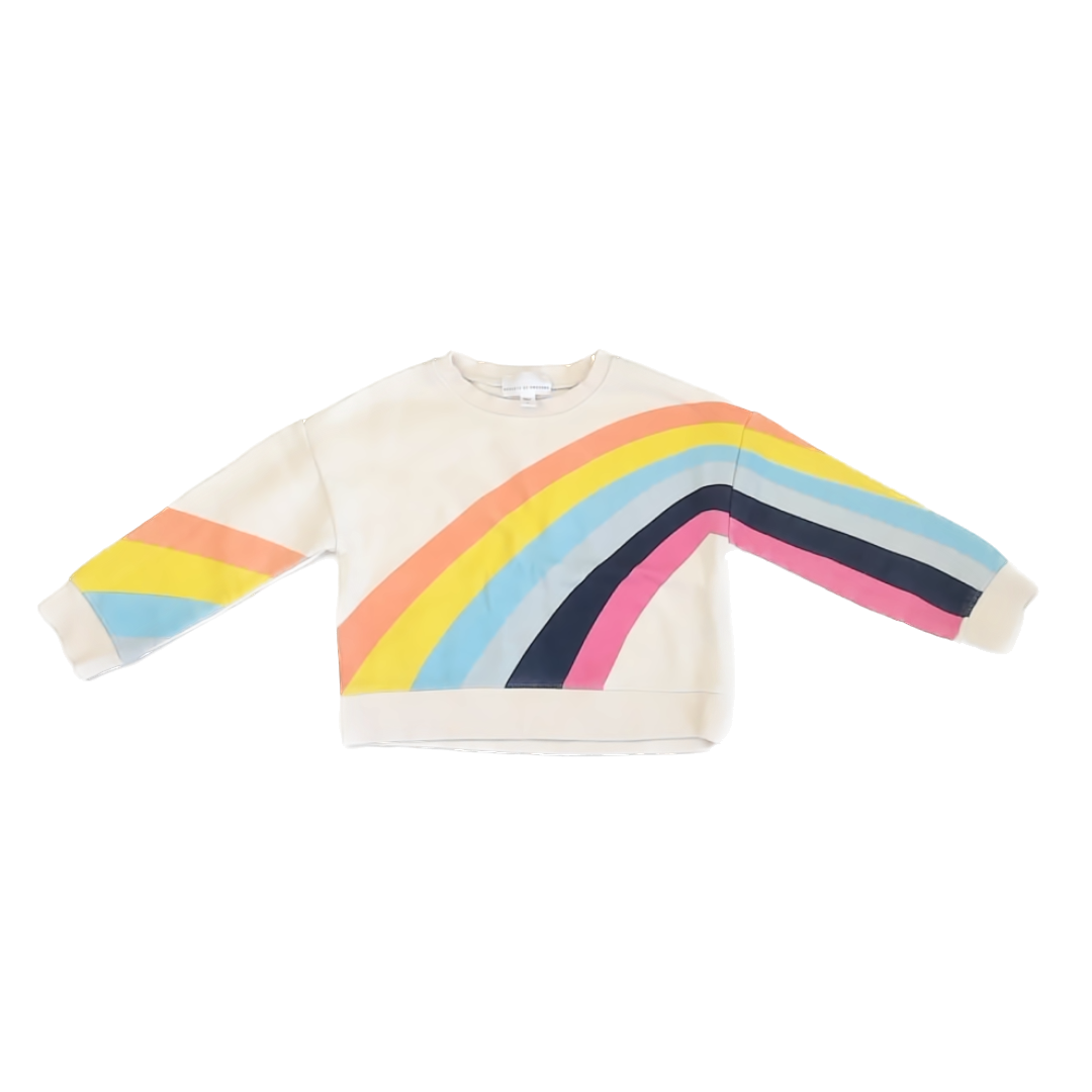 Rockets Of Awesome Girls White | Rainbow Sweatshirt Size: 4T White | Rainbow