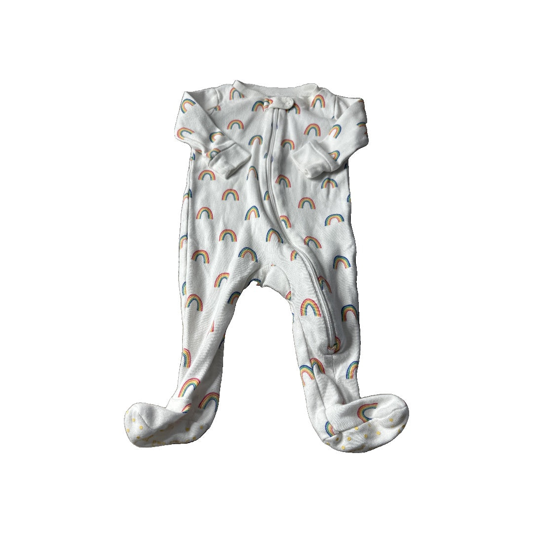 Janie and Jack Unisex White | Rainbow Pajamas Size: 3-6 months White | Rainbow