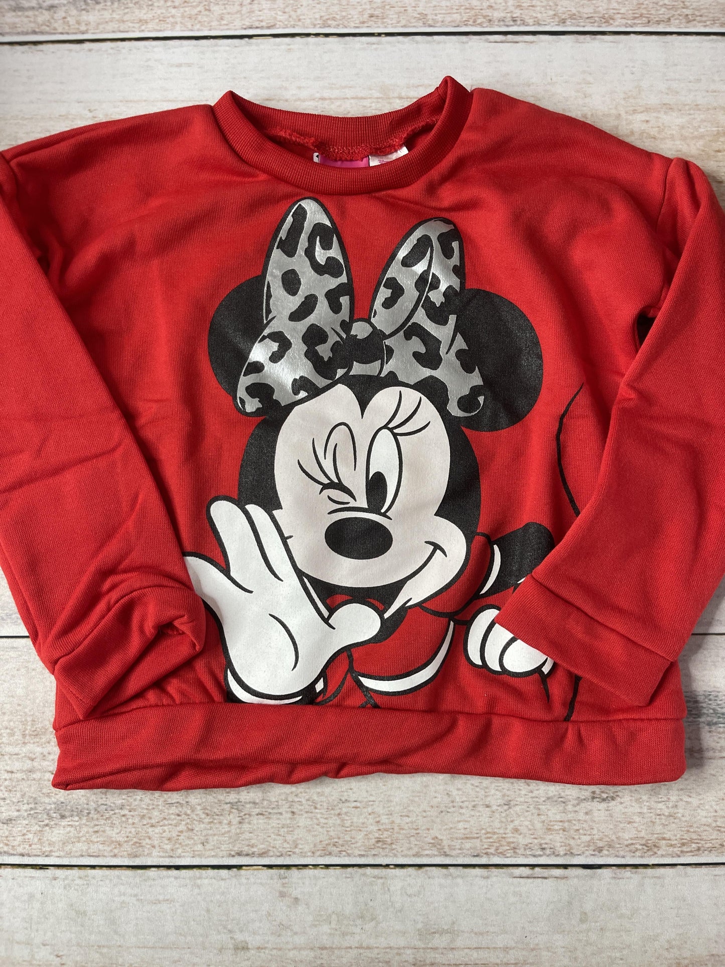 Disney Girls White | Red | Black Sweater Size: 4T White | Red | Black