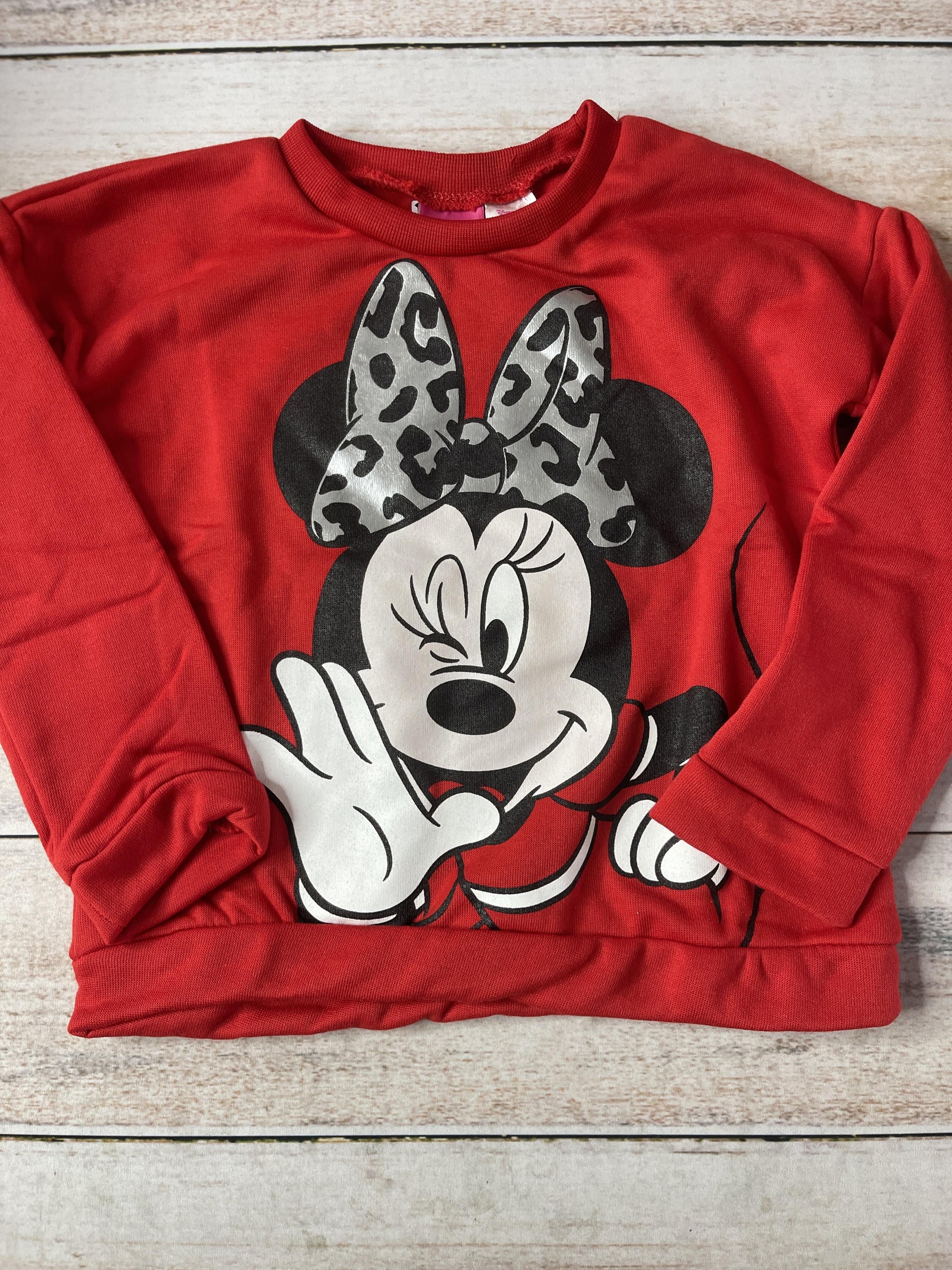 Disney Girls White | Red | Black Sweater Size: 4T White | Red | Black