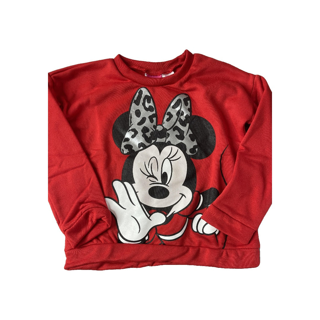 Disney Girls White | Red | Black Sweater Size: 4T White | Red | Black