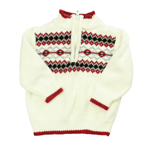 Gymboree Boys White | Red | Black Sweater Size: 12-18 Months White | Red | Black