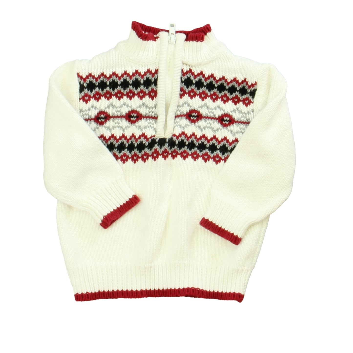 Gymboree Boys White | Red | Black Sweater Size: 12-18 Months