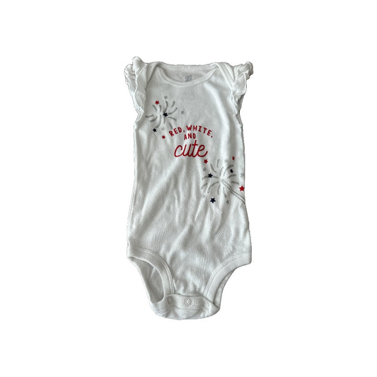 Carters Girls White | Red | Blue Onesie Size: 6 months White | Red | Blue
