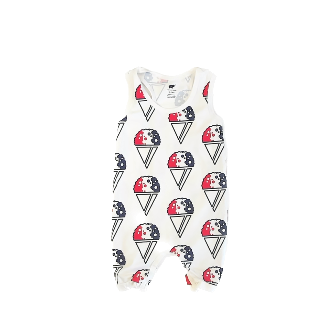 Monica & Andy Boys White | Red | Blue Romper Size: 18-24 Months White | Red | Blue