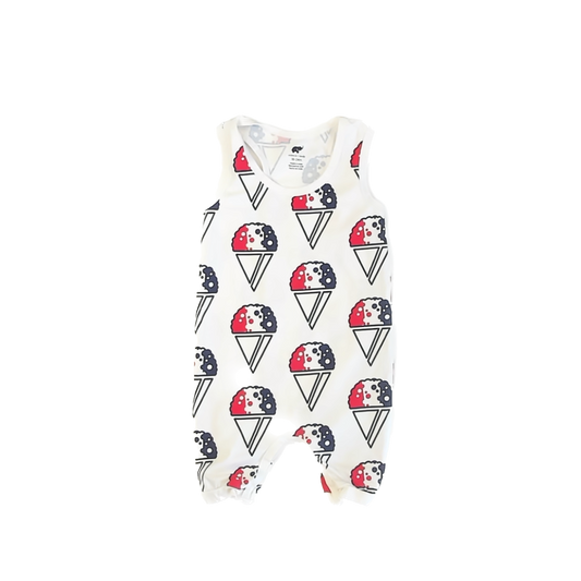 Monica & Andy Boys White | Red | Blue Romper Size: 18-24 Months White | Red | Blue