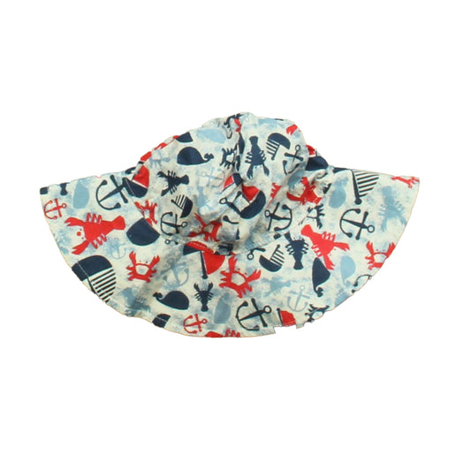 Flap Happy Boys White | Red | Blue Sun Hat Size: 3-6 Months