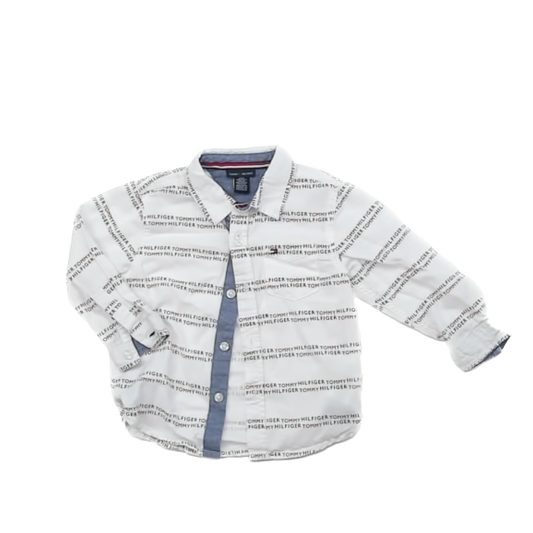 Tommy Hilfiger Boys White | Red | Blue Button Down Long Sleeve Size: 2T White | Red | Blue