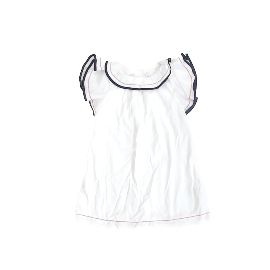 Janie and Jack Girls White | Red | Blue Dress Size: 3T White | Red | Blue