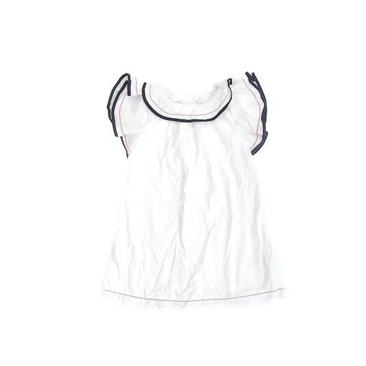 Janie and Jack Girls White | Red | Blue Dress Size: 3T White | Red | Blue