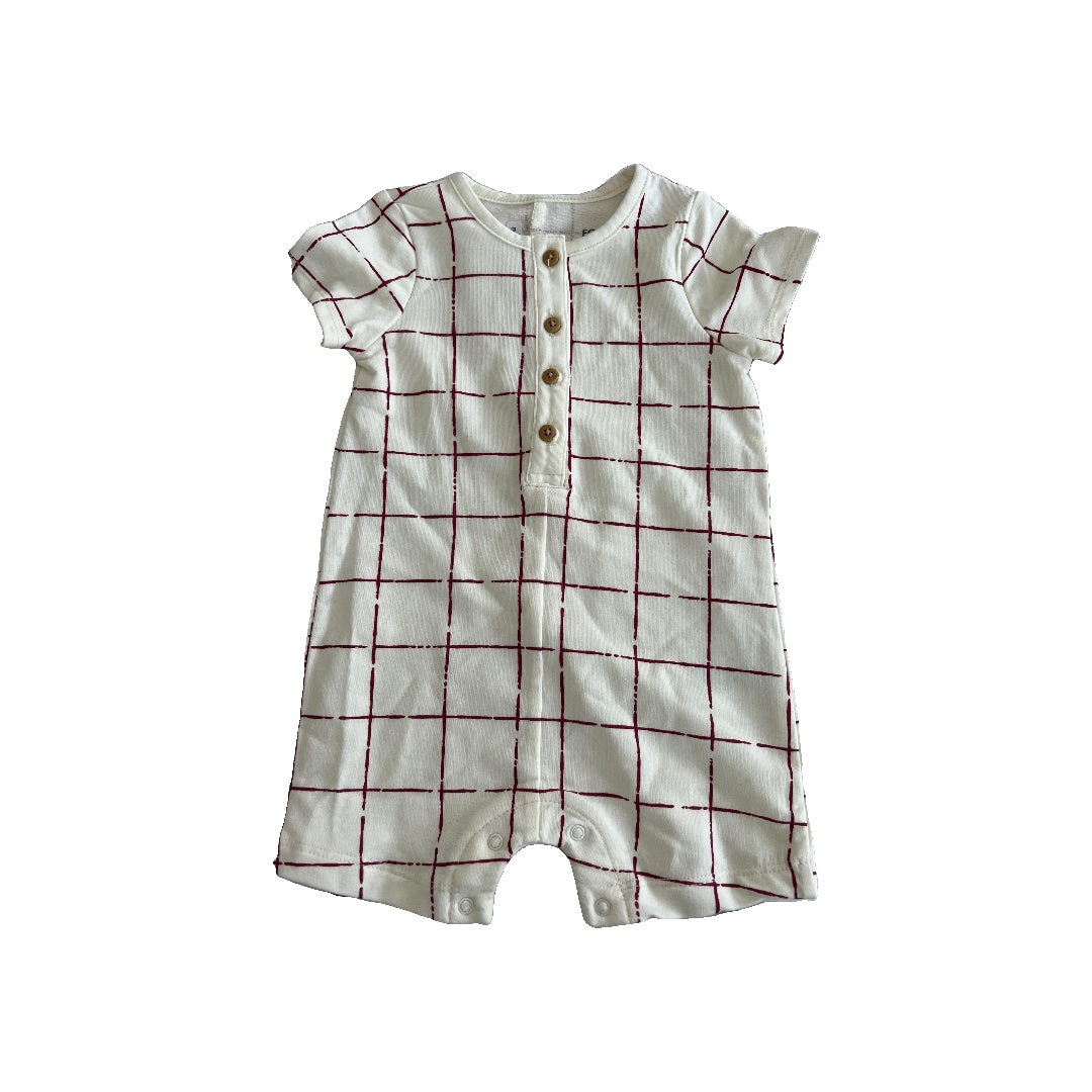 Focus Boys White | Red | Check Romper Size: 9 months White | Red | Check